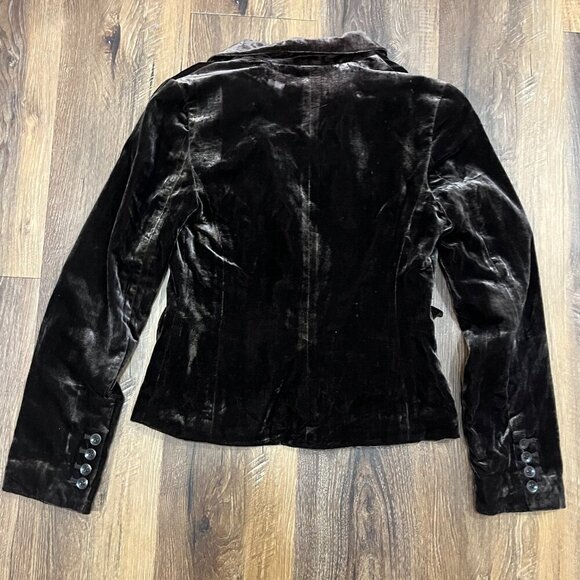 Vintage Y2K Smart Set Size 5 Brown Velvet Velour Blazer Witchy Practical Magic - Picture 5 of 6